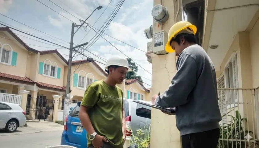 Net metering equipment installed for a residential solar system